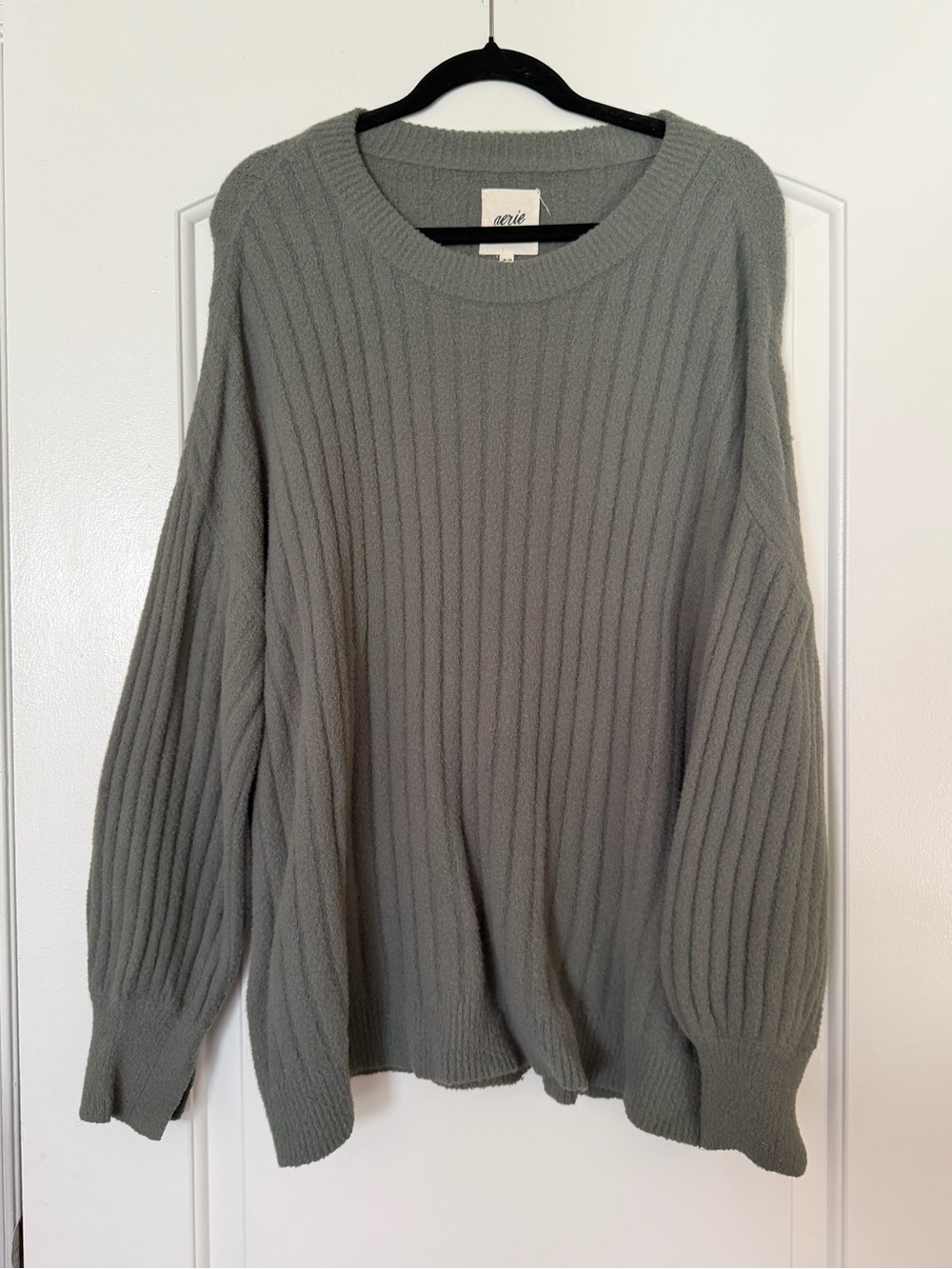 aerie Buttercream Ribbed Crewneck Sweater - Royal Palm